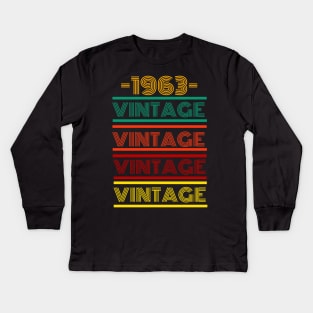 1963 Vintage Retro Colorful Kids Long Sleeve T-Shirt